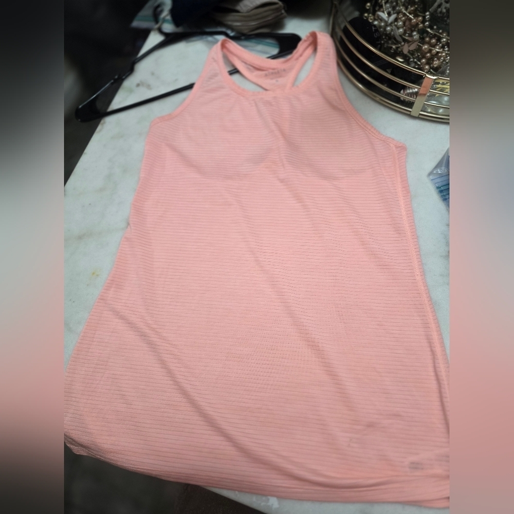 Athleta Light Coral Ribbed Racerback Tank Top